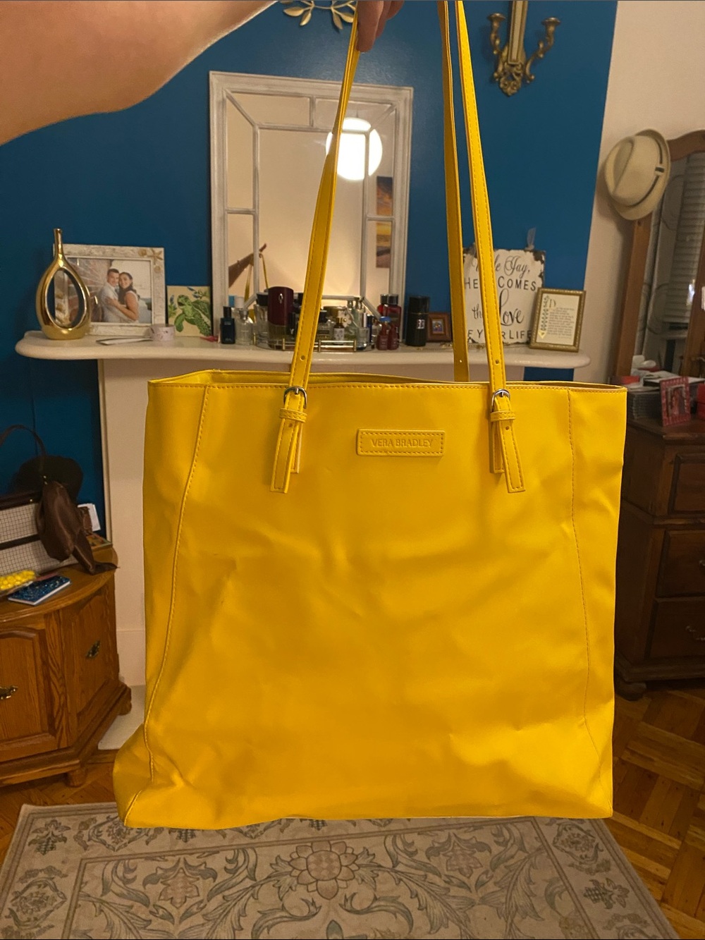 Vera Bradley Bright Yellow Tote with Dual Shoulder Straps